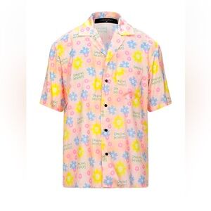 Garçons Infideles Silky Short Sleeve Button Down Sz XS #0664